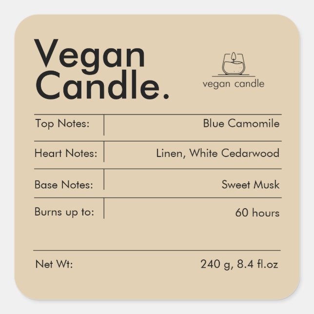 Modern Candle Label (Front)