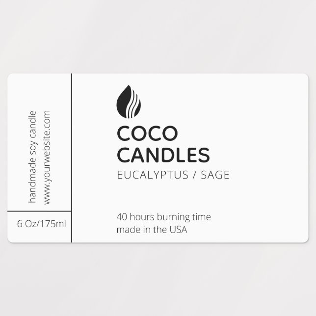 Modern Candle Logo Label   (Design 1)