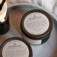 Modern Candle Packaging Warning Label Beige