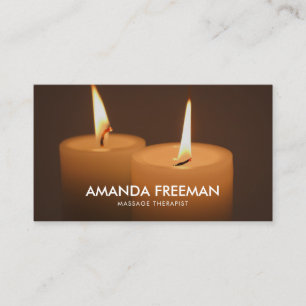 Modern Candlelight Massage Therapy Business Card