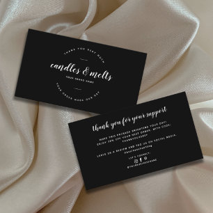 Modern candles and melts small business thank you card