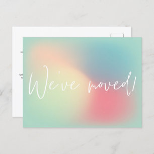 Modern Candy Pastel Gradient Ombre New Home Moving Announcement Postcard