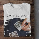 Modern Can't Wait To Meet You Daddy | Sonogram T-Shirt<br><div class="desc">This fathers day surprize the dad to be with this cool, sonogram photo tshirt, with the template text 'I CAN'T WAIT TO MEET YOU, DADDY, BABY ANDERSON' These tshirts will make great fathers day or birthday gifts for any father to be. All font styles, sizes and colours can be changed...</div>