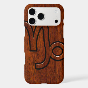 Modern Capricorn Symbol in Mahogany Style print