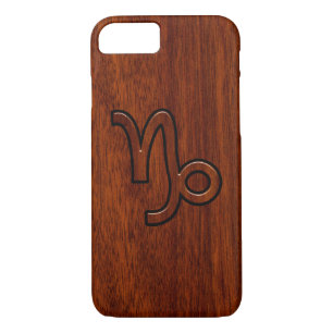 Modern Capricorn Symbol in Mahogany Style print Case-Mate iPhone Case