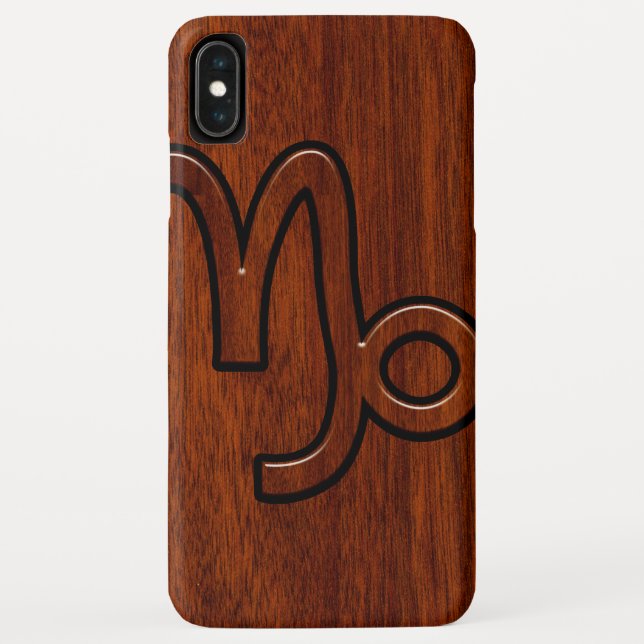 Modern Capricorn Symbol in Mahogany Style print Case-Mate iPhone Case (Back)