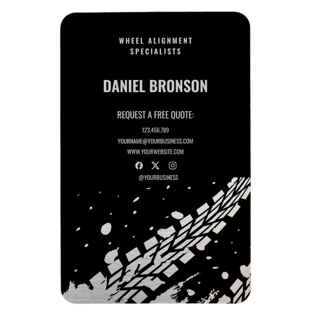 Modern Car Auto Mechanic Repair Service Fridge Magnet (Vertical)