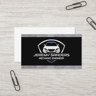 Modern Car   Emblem Shield Business Card
