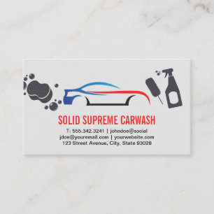 Modern Car Logo   Car Wash Tools Business Card