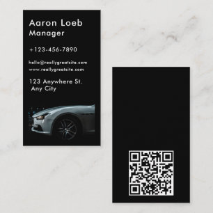Modern Car/Vehicle/Auto QR Code & Social Media Business Card