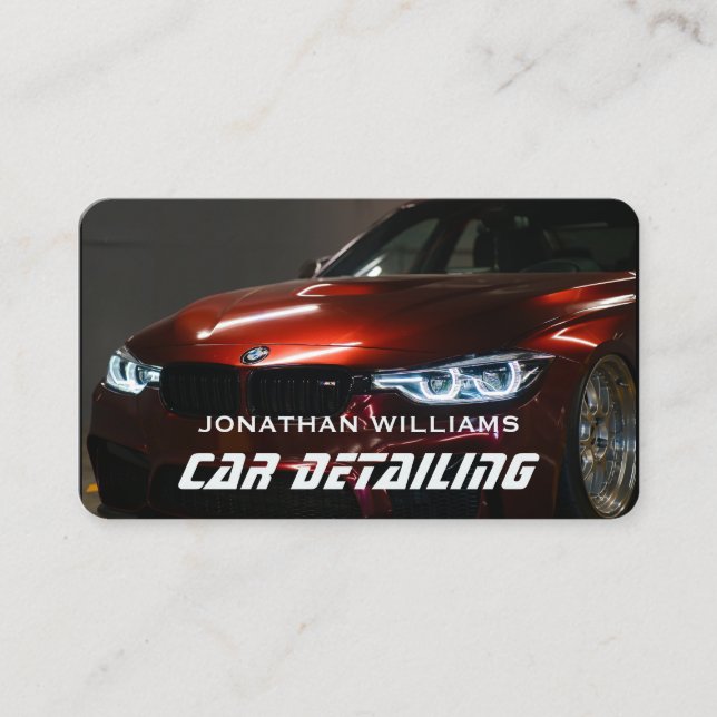 Modern Car Wash & Auto Detailing Business Card (Front)