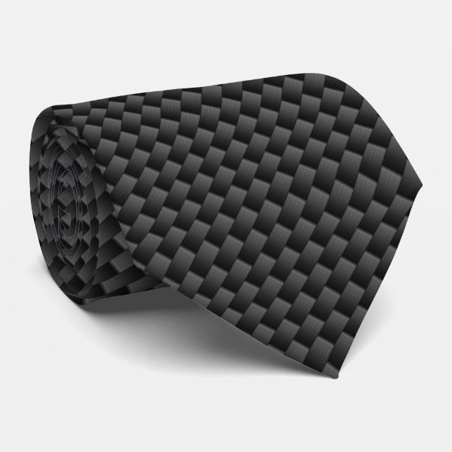 Modern Carbon Fibre Style Print Background Tie (Rolled)