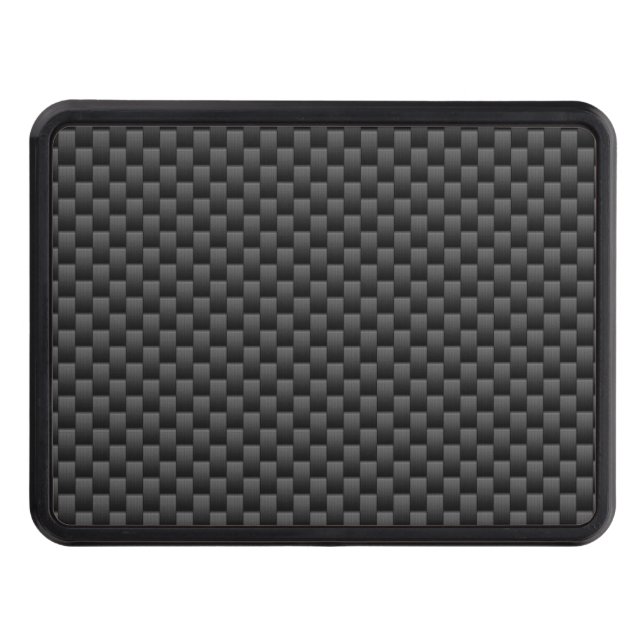 Modern Carbon Fibre Style Print Background Trailer Hitch Cover (Front)