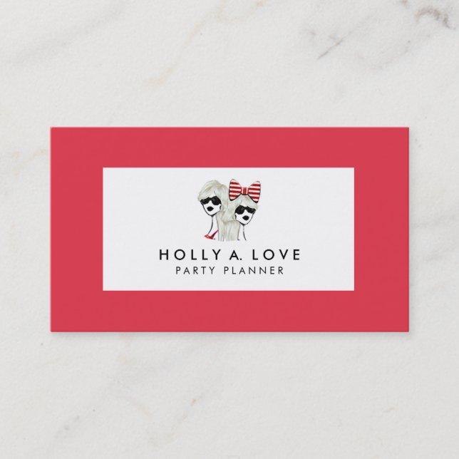 MODERN CARD | RED & WHITE | CUSTOMIZABLE (Front)