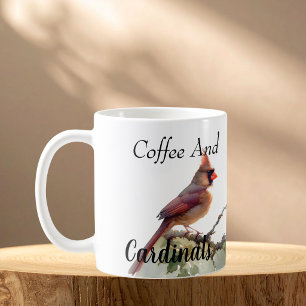 Modern Cardinal Couple Red Personalize Coffee Mug