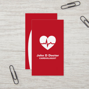 Modern cardiologist cardiology heart business card