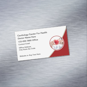 Modern Cardiologist Cardiovascular  Magnetic Business Card