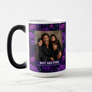 Modern Carnation Step Dad Birthday Travel Tea Magic Mug