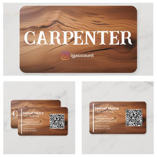 Modern Carpenter Templates QR Code Generator Business Card