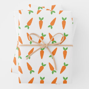 Modern Carrot Doodle Easter Gift Wrap