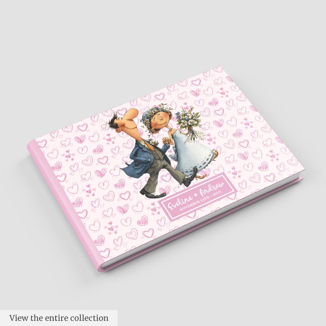 Modern Cartoon Wedding Couple Guest book (Modern Cartoon Wedding Couple Guest book)