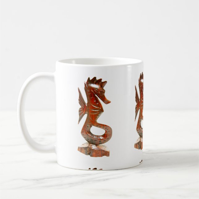 modern carved seahorses mug (Left)