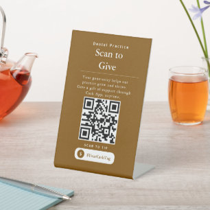 Modern Cash App Tips QR Code Sign 