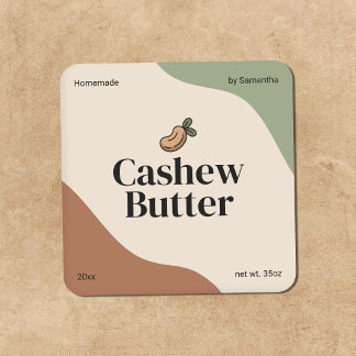 Modern Cashew Butter Label Sticker