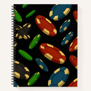 Modern Casino Chips 3D Art Design Notebook