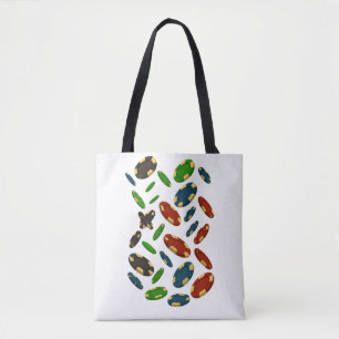 "Modern Casino Chips 3D Art Design" Tote Bag