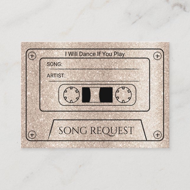 Modern Cassette Wedding Song Request Insert (Front)