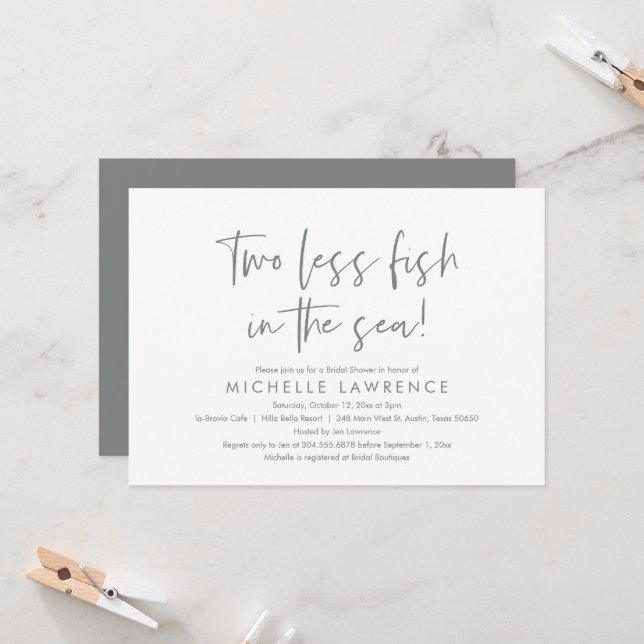 Modern Casual and Fun, Bridal Shower Beach Party Invitation (Front/Back In Situ)