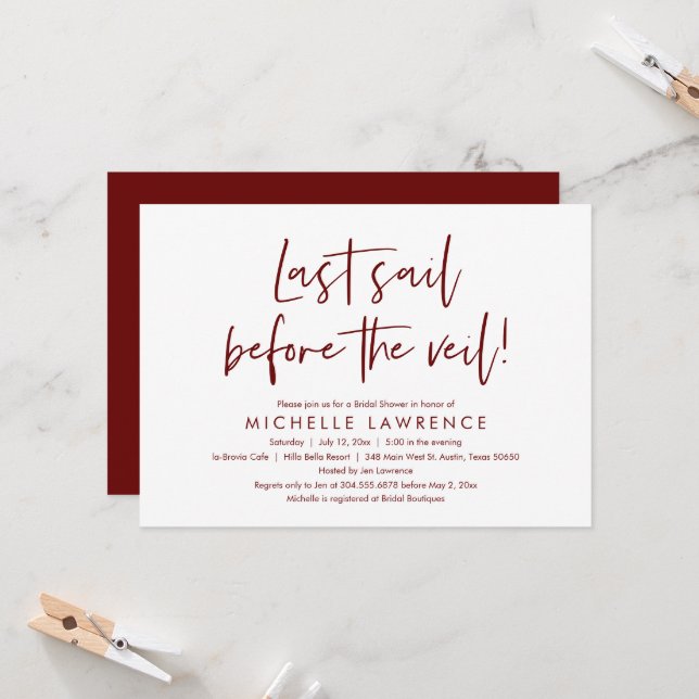 Modern Casual and Fun, Bridal Shower Beach Party Invitation (Front/Back In Situ)