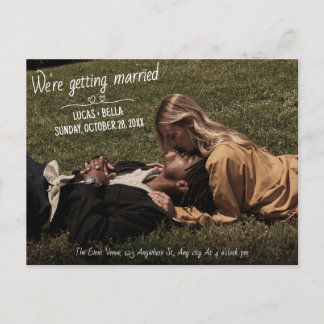 Modern Casual handwriting photo wedding invitation