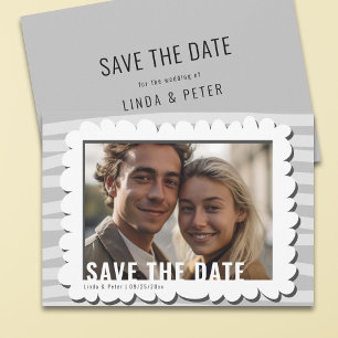 Modern Casual One Photo Engagement Save The Date