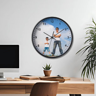 Modern Casual Personalized Family Photo Wall Clock