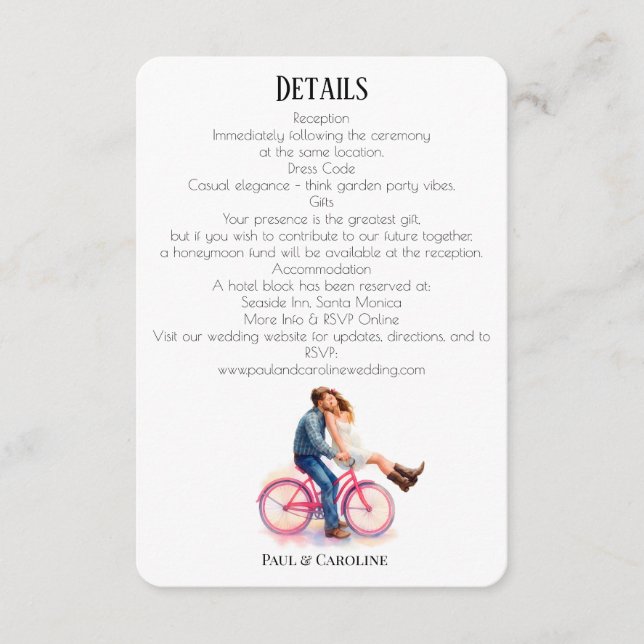 Modern Casual Romantic Couple Illustration Enclosure Card (Front)