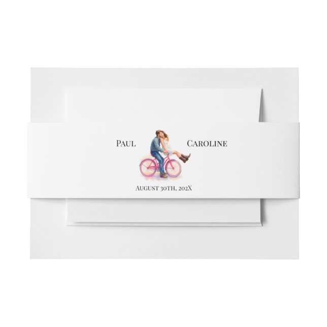 Modern Casual  Romantic Wedding Artistic Couple  Invitation Belly Band (Front Example)