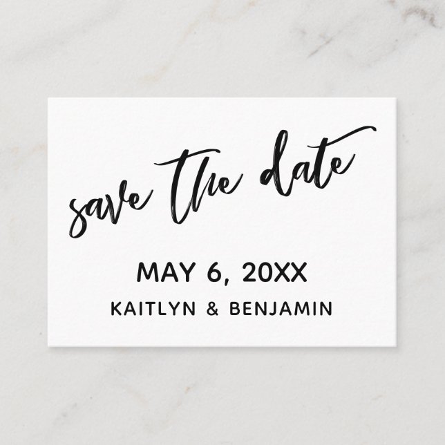 Modern Casual Save the Date & Wedding Detail Card (Front)