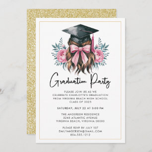 Modern Casual Script Graduation Party Invitation