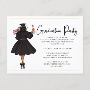 Modern Casual Script Graduation Party Invitation Postcard