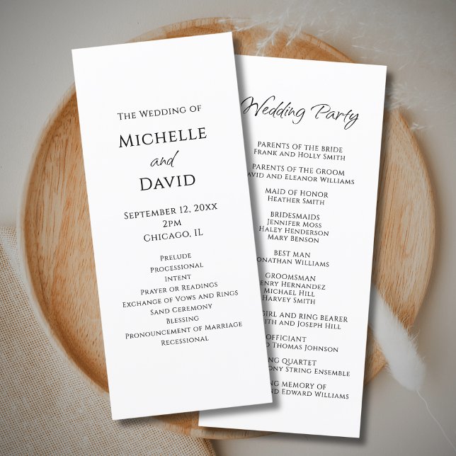 Modern Casual Typography Simple Wedding Ceremony Program (Creator Uploaded)