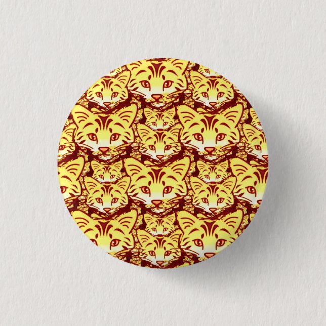 Modern cat art 1 inch round button (Front)
