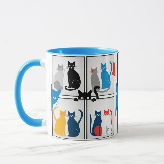 Modern Cat Collage Mug (Left)