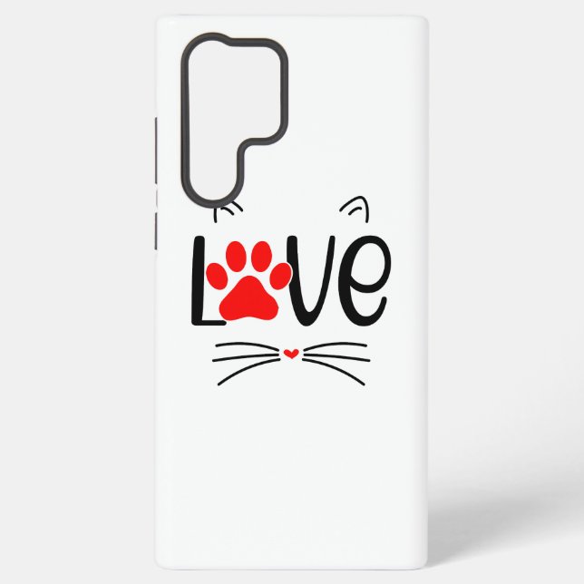 Modern Cat Lover Paw Samsung Galaxy S22 Ultra Case (Back)