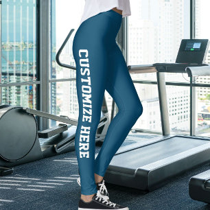 Modern Cat Mom Pet Lover Blue And White Customized Leggings
