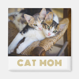 Modern Cat Mom Photo Magnet