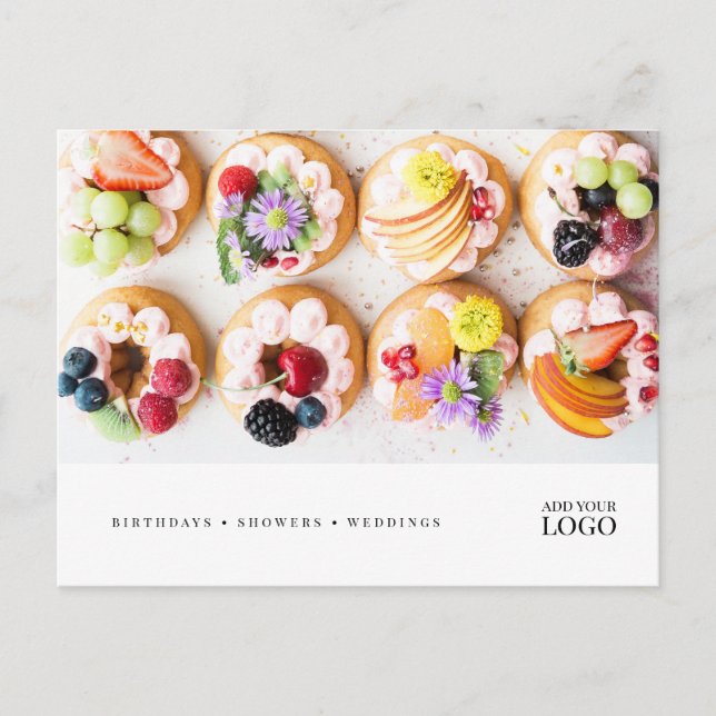 Modern Catering or Bakery Branded Marketing Postcard (Front)
