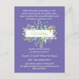 Modern Catholic Wedding Invitations Botanical