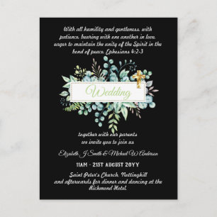 Modern Catholic Wedding Invitations Botanical